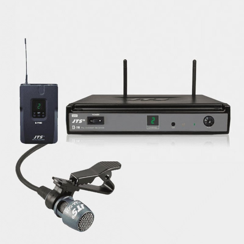 JTS E-7R/E-7TB+CM-501 LAPEL MICROPHONE DIVERSITY UHF 518-542MHz