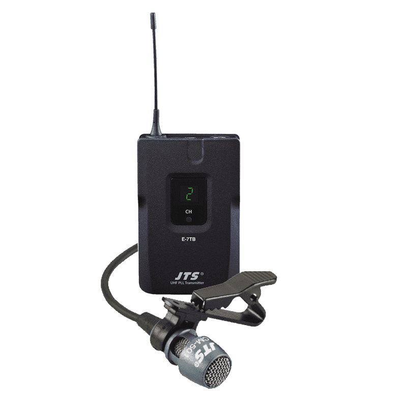 JTS E-7TB+CM-501 REPLACEMENT BODYPACK MICROPHONE DIVERSITY UHF 518-542 Mhz
