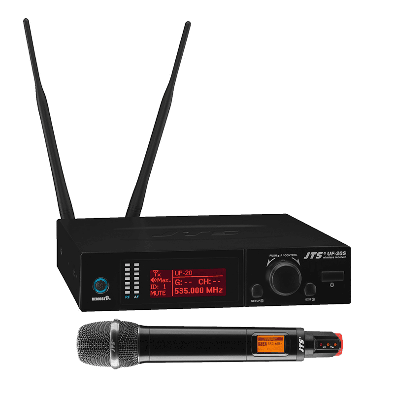 JTS UF-20S/JSS-20 HANDHELD MICROPHONE TRUE DIVERSITY UHF 624-694MHz