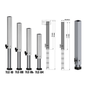 ALUSTAGE W.TLE-04 TELESCOPIC LEG 400MM - 600MM