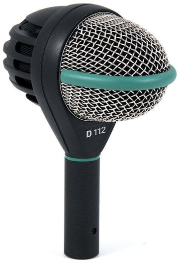 Microphone with D112 marking on a white background