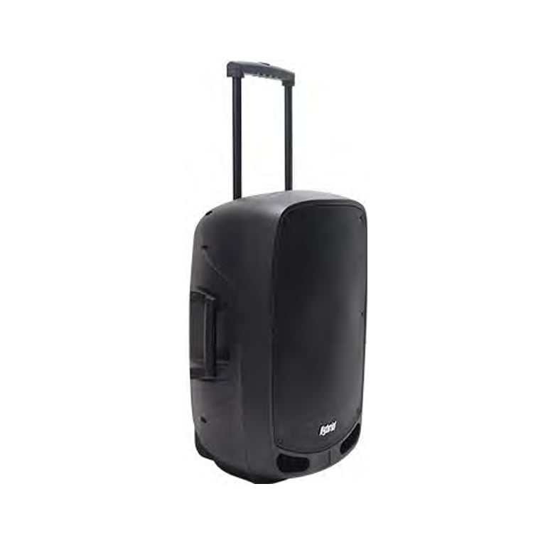 Hybrid PA15B 15-inch portable PA speaker with Bluetooth, USB, FM radio and wireless microphone.