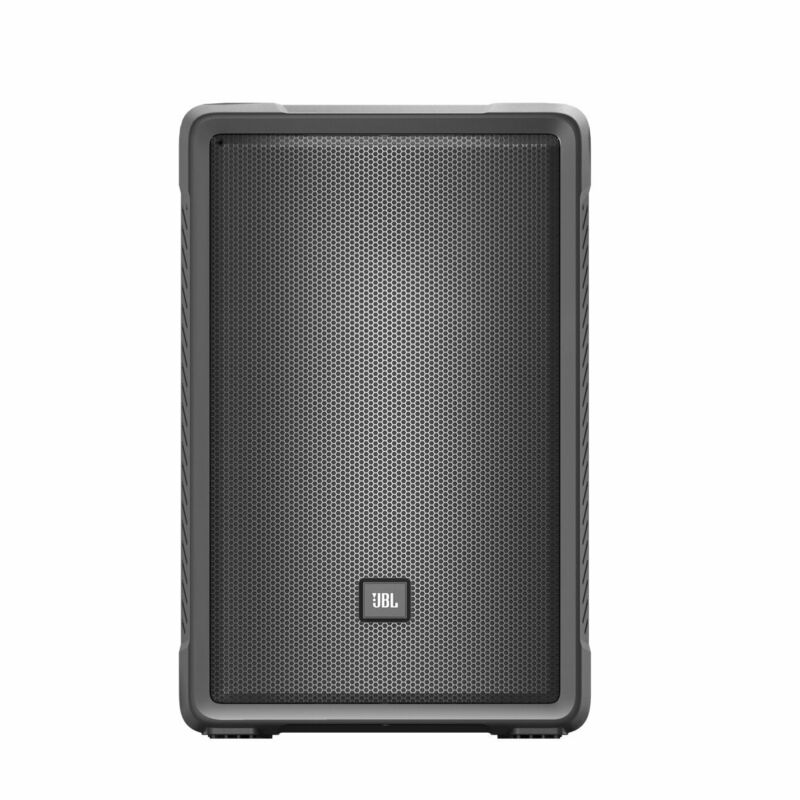 Black speaker with JBL logo on a white background