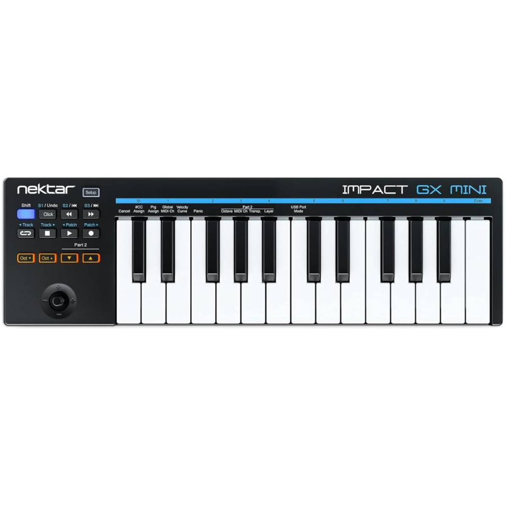 Nektar Impact GX Mini keyboard controller on a white background