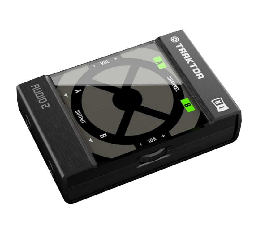 Black digital device with Traktor branding on a white background