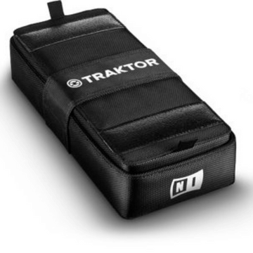 Black carrying case with Traktor and NI logos on a white background