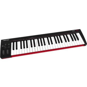 Keyboard with black and white keys on a white background