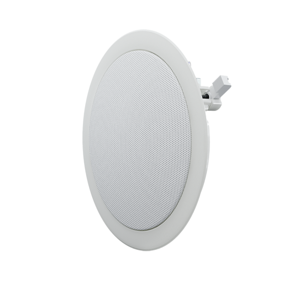 White ceiling speaker on a white background