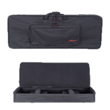 Black keyboard case with red logo on a white background