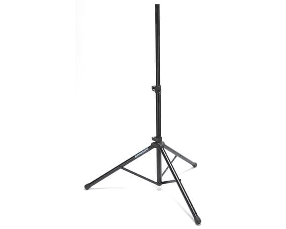 Black tripod stand on a white background