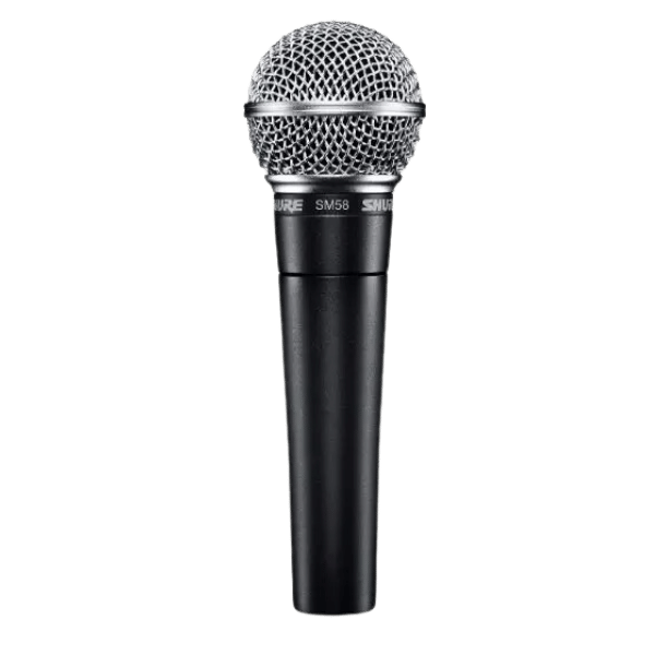 Shure SM58 microphone on a transparent background
