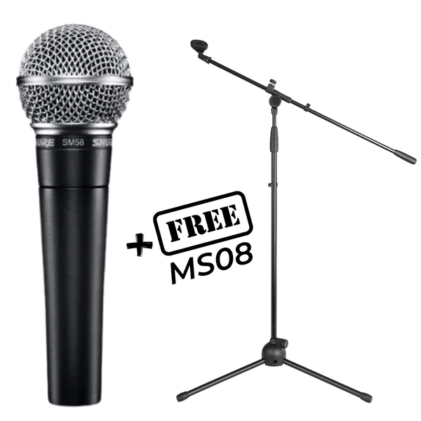 Shure SM58 with Free MS08 Microphone Stand | Sound Select ZA