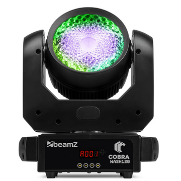BEAMZ COBRAWASH120 LED MOVING HEAD WASH IP20 1x 100W WITH RING RGBW