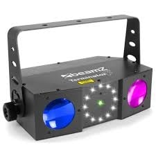 BEAMZ TERMINATOR IV LED DOUBLE MOON WITH LASER AND STROBE 12x 1W RGBW