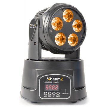 BeamZ MHL90 Mini Moving Head Wash 5x 18W 6-in-1 LEDs