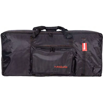 Black carrying case with rubiQube logo on a white background