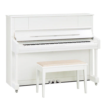 Yamaha U1J Polished White with Chrome parts