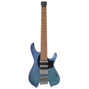 Demo Ibanez Q547-BMM 7-String Quest Headless - Blue Chameleon Metallic Matte