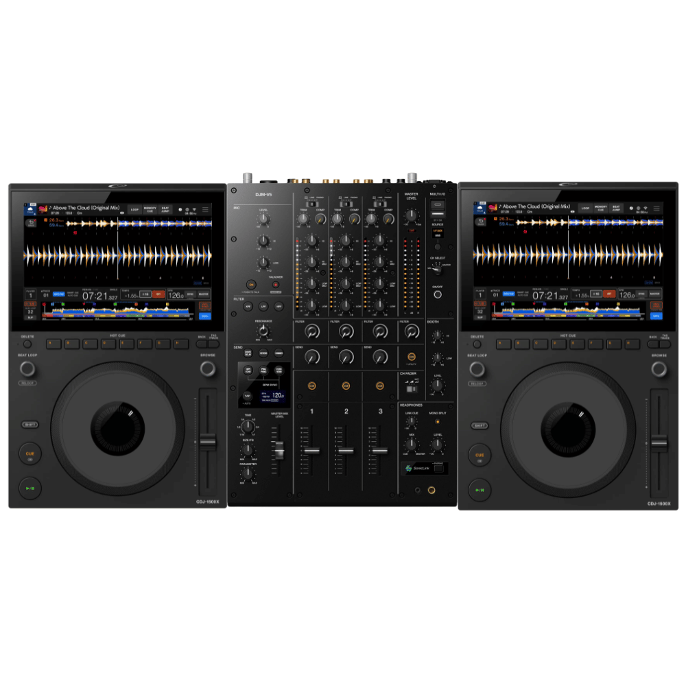 Alpha Theta CDJ1500X (PAIR) with DJM-V5 FREE XDJ-X5 Headphones
