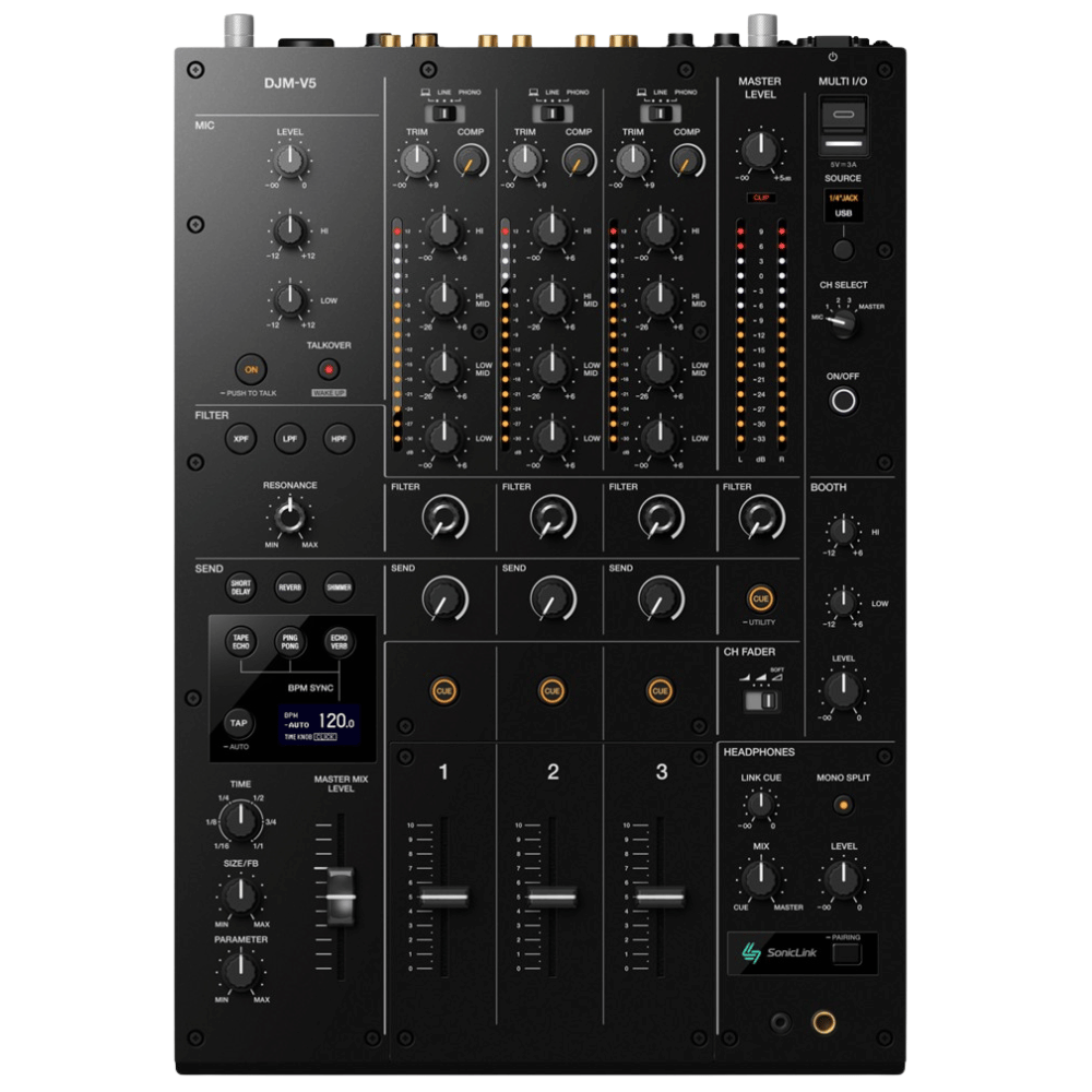 Alpha Theta CDJ1500X (PAIR) with DJM-V5 FREE XDJ-X5 Headphones