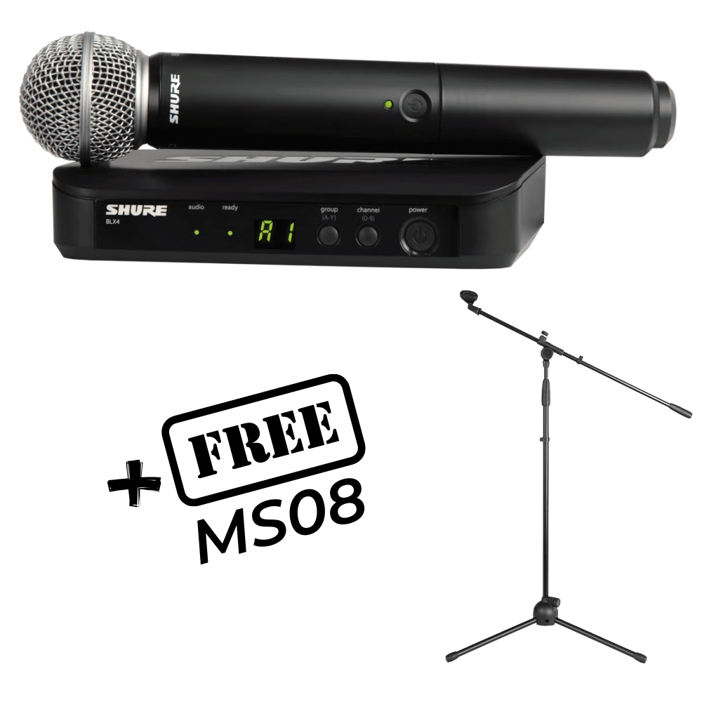 Shure BLX24/SM58 with Free MS08 Microphone Stand