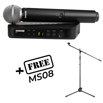 Shure BLX24E/PG58 with Free MS08 Microphone Stand