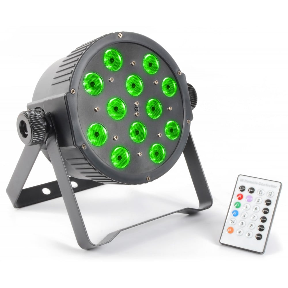 Beamz LED FLATPAR 12X 3W RGB LEDS DMX IR