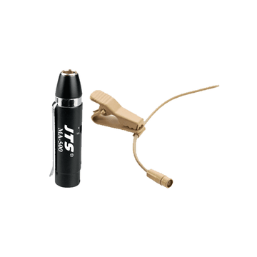 JTS CM 201i/MA-500 MINIATURE LAPEL MICROPHONE BEIGE WITH PHANTOM POWER ADAPTOR