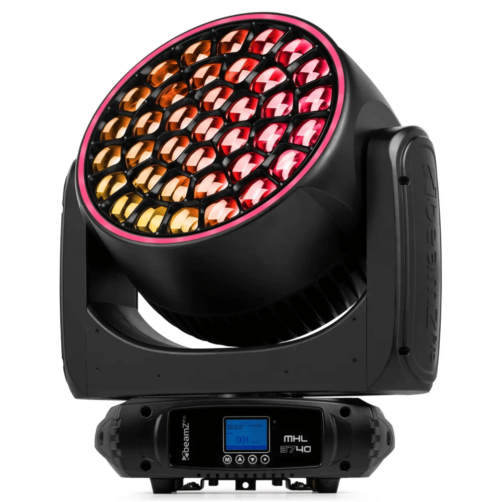 Beamz Pro MHL3740 LED Wash Moving Head with Zoom [2 IN A FLIGHTCASE]
