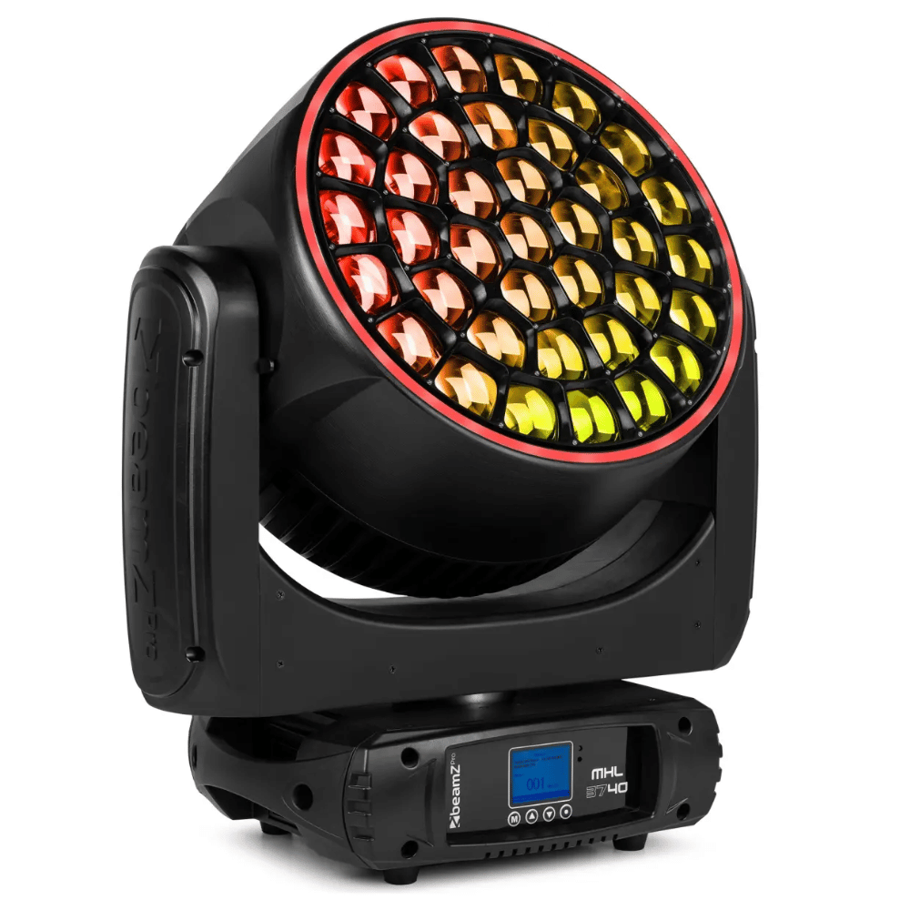 Beamz Pro MHL3740 LED Wash Moving Head with Zoom [2 IN A FLIGHTCASE]