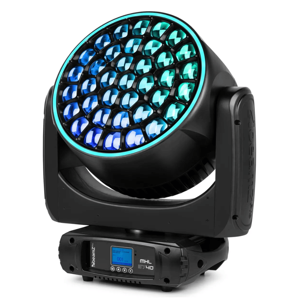 Beamz Pro MHL3740 LED Wash Moving Head with Zoom [2 IN A FLIGHTCASE]
