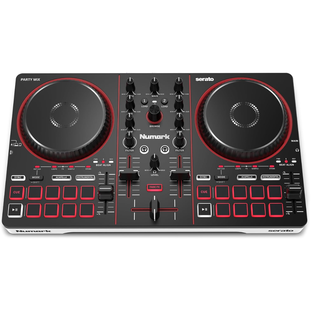 Numark Party Mix III (Black) Bluetooth DJ Controller with Built-in Lights