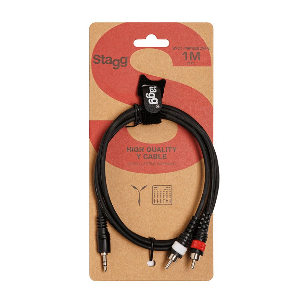 Stagg 1m Y cable, mini jack/RCA