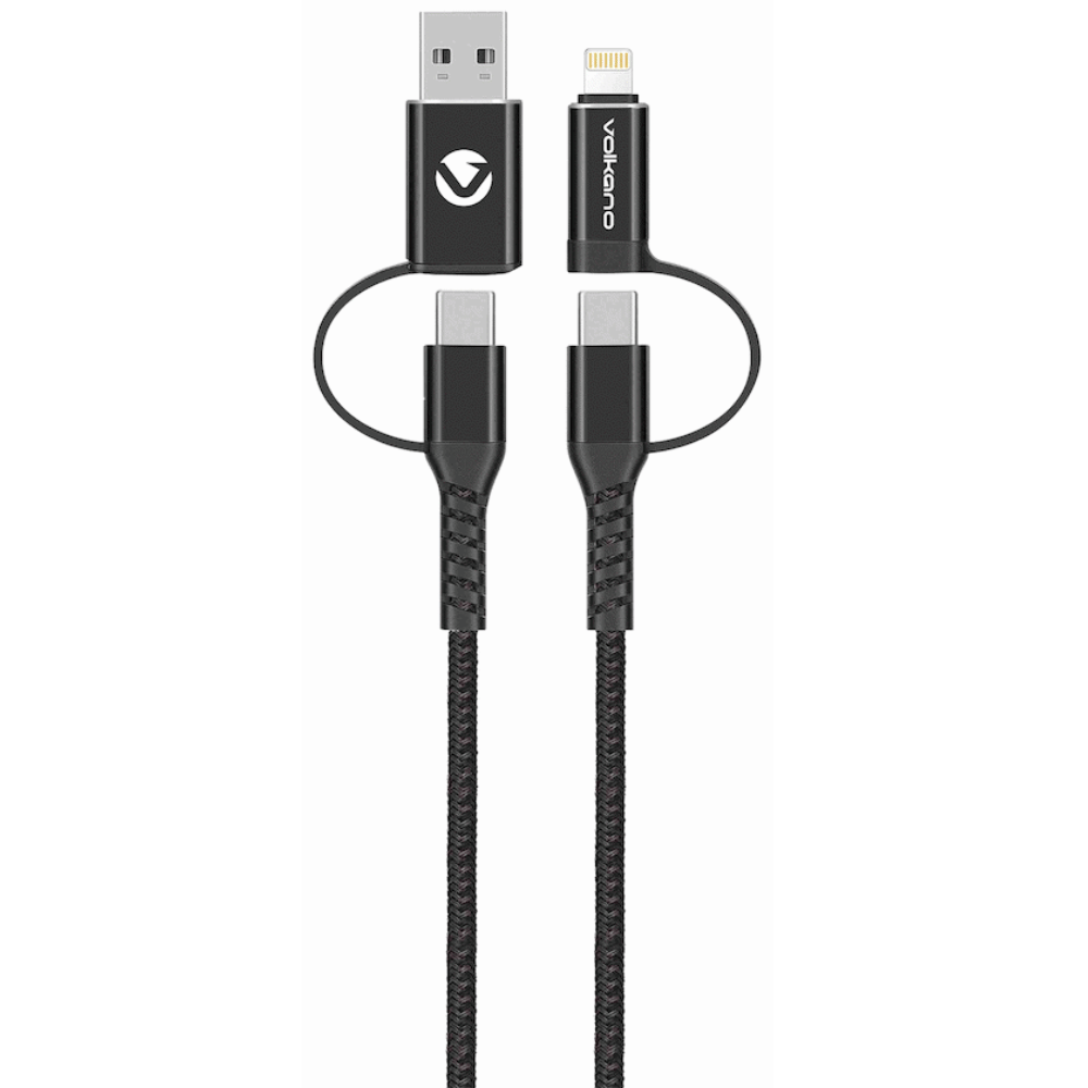 Volkano Weave Series 4-in-1 Cable Two Pack – 1.2m/4ft & 1.8m/6ft