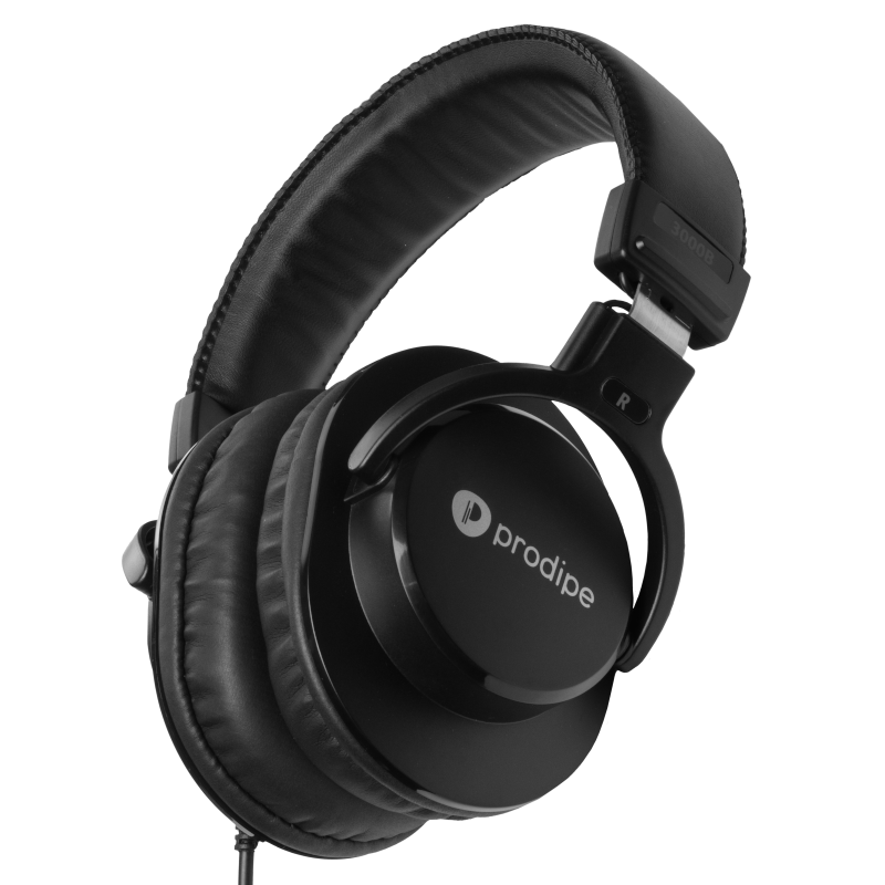 Red and black headphones on a white background