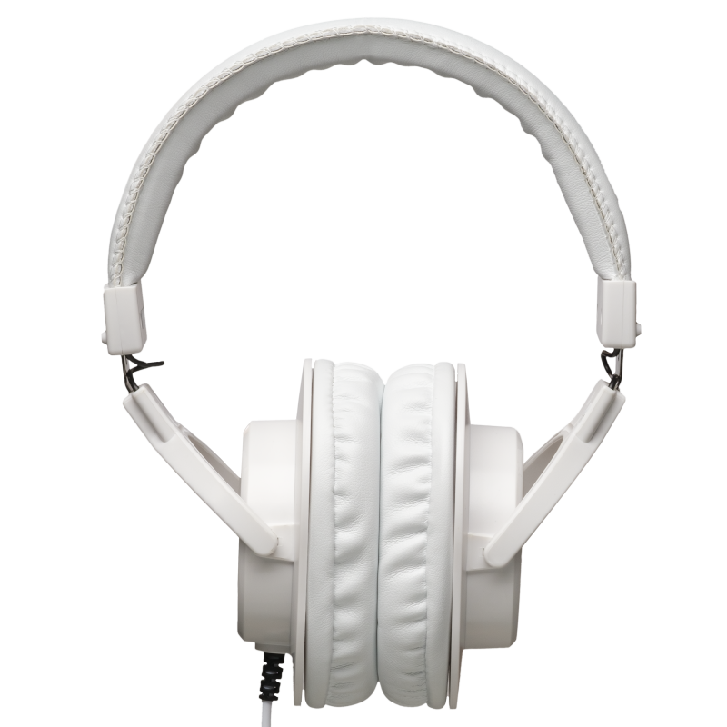 White headphones on a white background