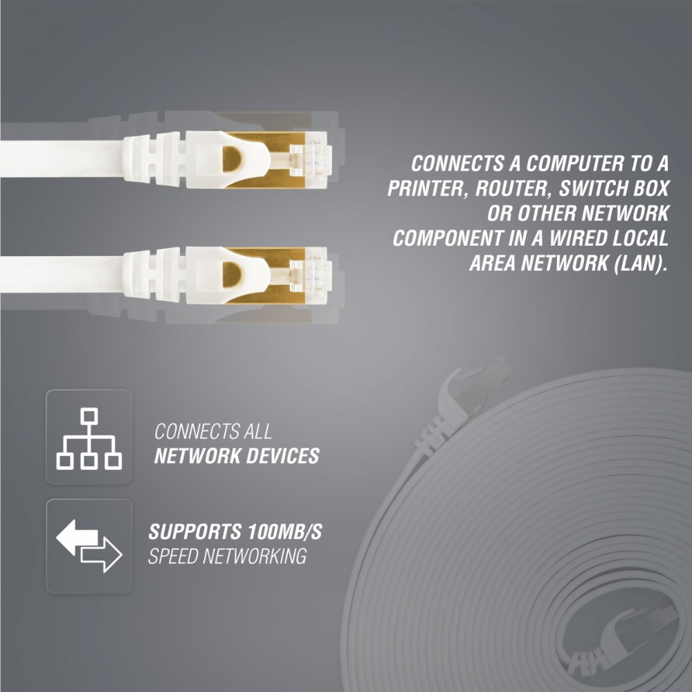 VolkanoX Giga Series 3m Cat7 Ethernet Cable White with Gold tips VK-20064-WT (DEMO, OPEN BOX, NO WARRANTY)