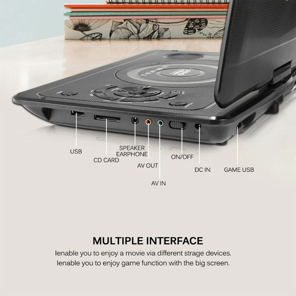 Latest 13.9 Inch Portable DVD EVD Player with TV FM USB Game Function (DEMO, OPEN BOX, NO WARRANTY) (Online Auction)