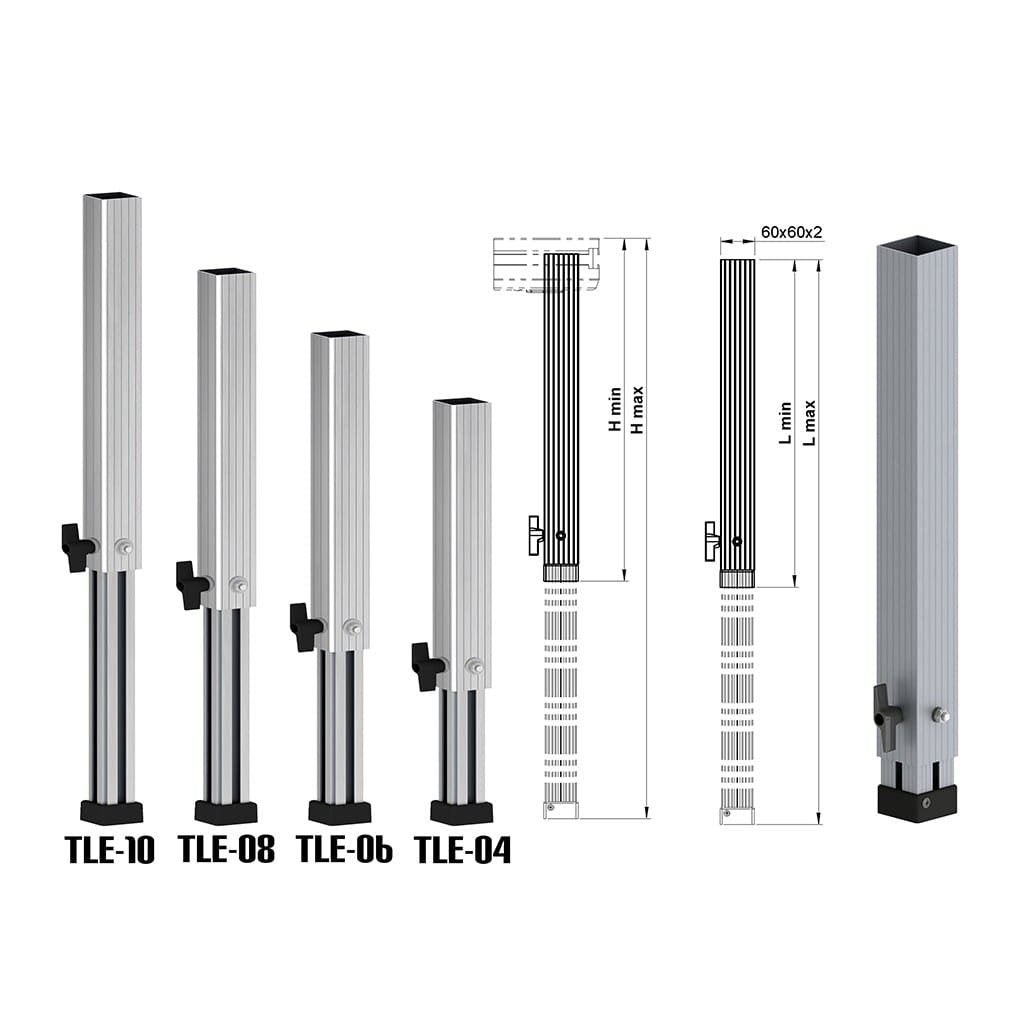 ALUSTAGE W.TLE-04 TELESCOPIC LEG 400MM - 600MM