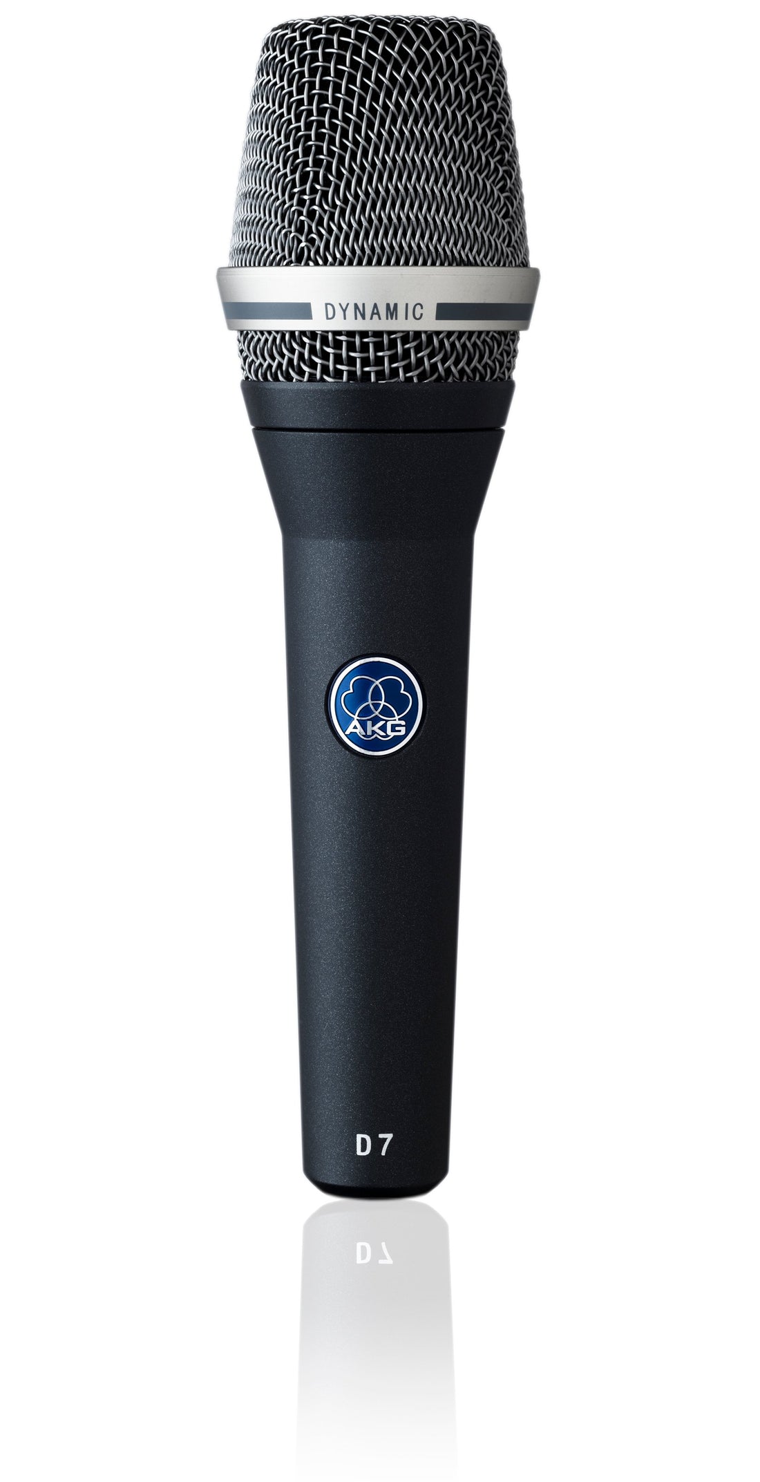 Dynamic microphone with AKG logo on a white background