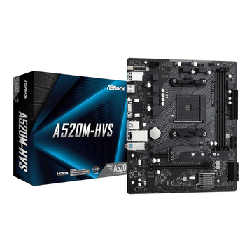 ASRock A520M-HVS AMD AM4 m-ATX Motherboard - ASRock (DEMO, OPEN BOX, NO WARRANTY)