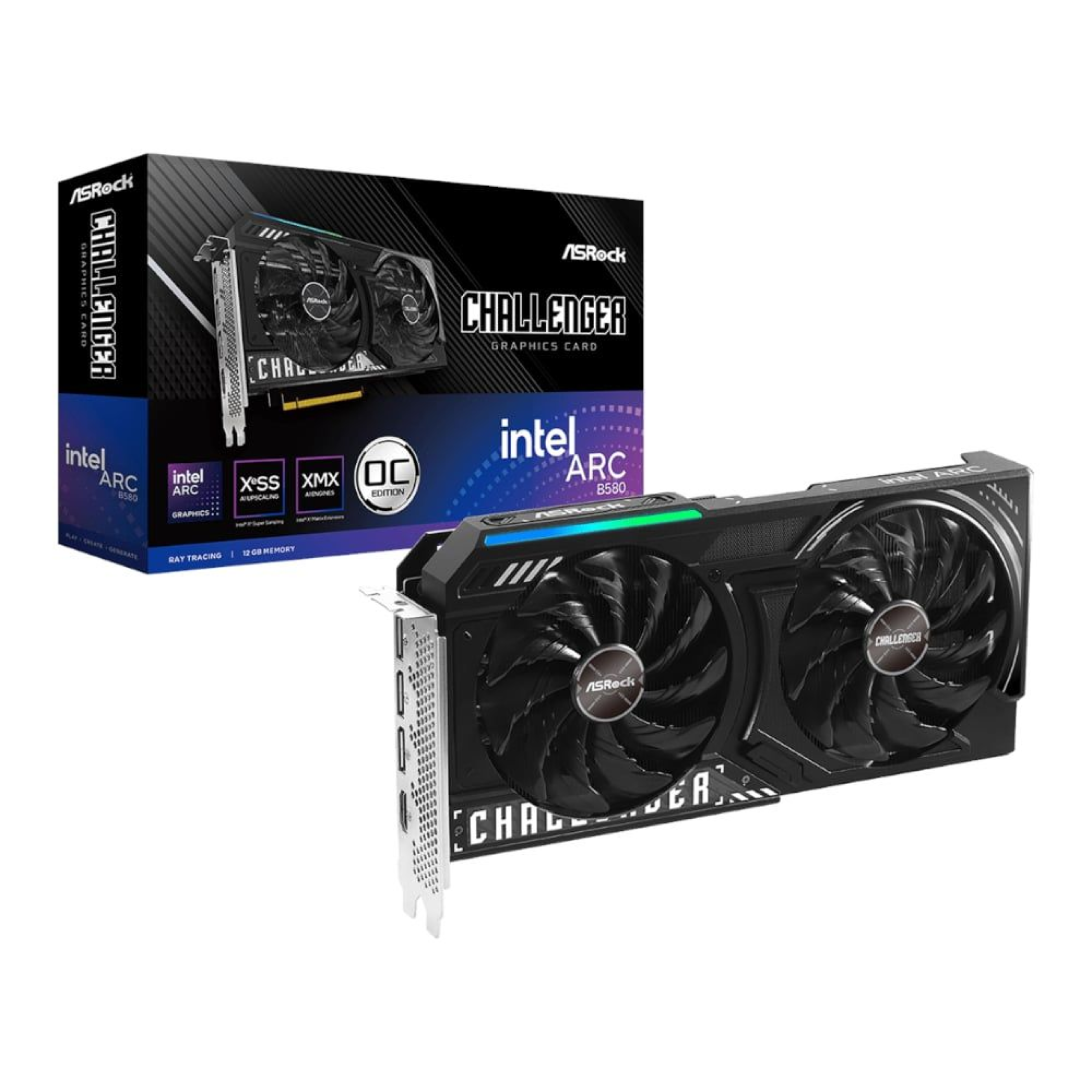ASRock Intel Arc B580 Challenger OC 12GB GDDR6 192 (DEMO, OPEN BOX, NO WARRANTY)