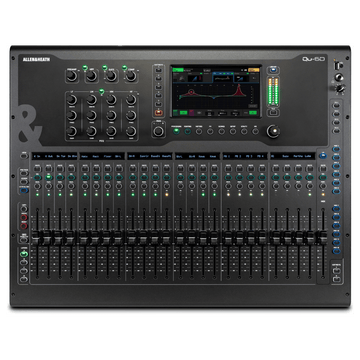 Large audio mixing console with Allen&Heath branding on a white background