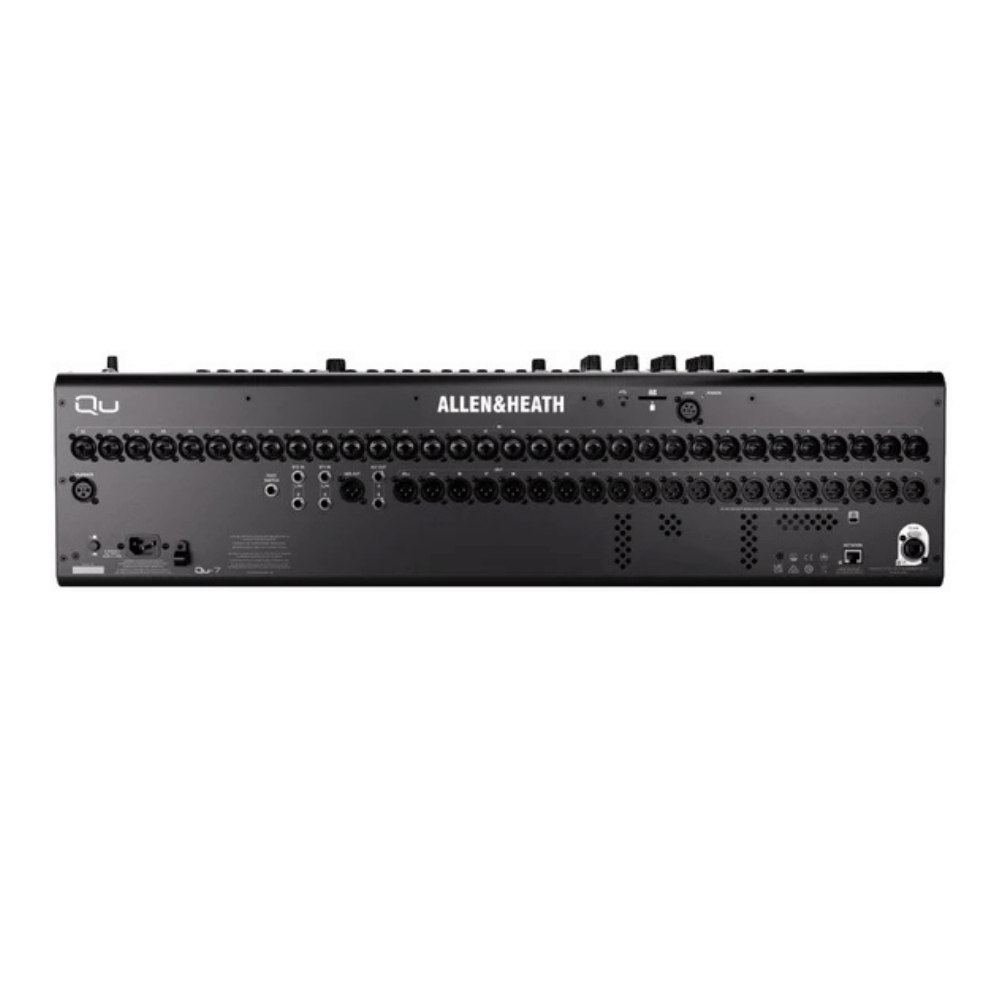 Black Allen & Heath audio mixer on a white background