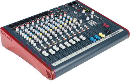 Sound mixing console with Allen & Heath branding on a white background