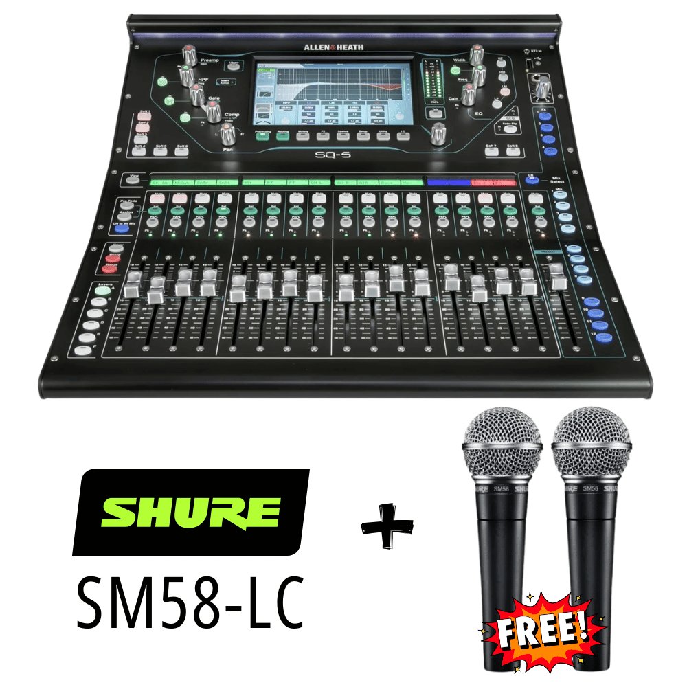 Allen & Heath SQ-5 with 2 x FREE Shure SM-58LC Microphones