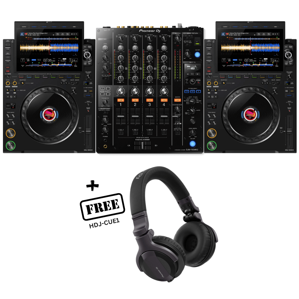 Alpha Theta CDJ3000X & DJM-750MK2 (FREE HDJ-CUE1)