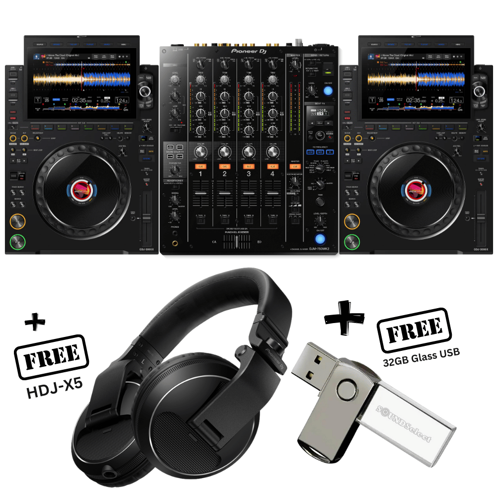 Alpha Theta CDJ3000X & DJM-750MK2 (FREE HDJ-X5 & 32GB USB)