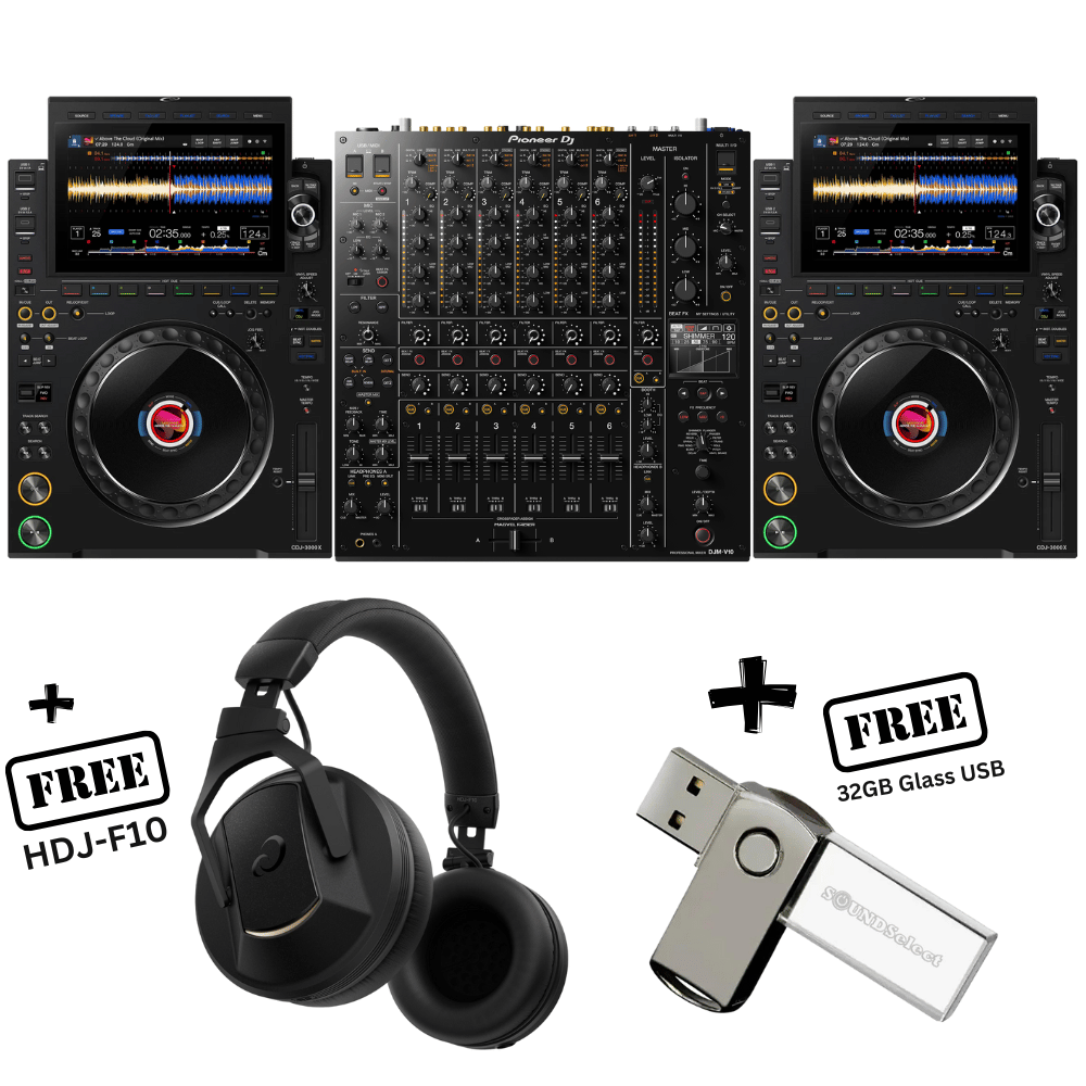 Alpha Theta CDJ3000X & DJM-V10 (FREE HDJ-F10 & 32GB USB)