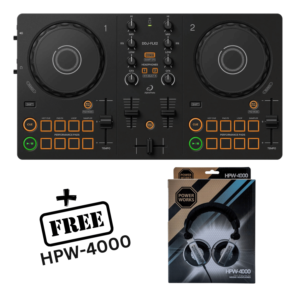 Alpha Theta DDJ-FLX2 (FREE Powerworks HPW-4000)